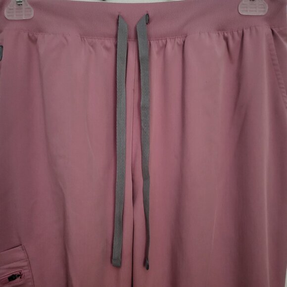 Hanes Women's Straight-Leg Pink Mauve Scrub Pants - Picture 3 of 8